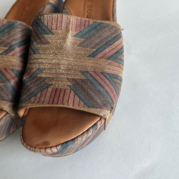 Gentle Souls Forella MulticolorStracked Upper Genuine Leather Lining Wedges - Picture 6 of 16